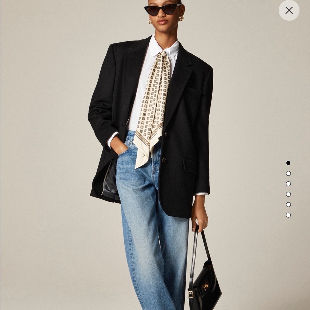 J. Crew Gamine Blazer-Coat Wool Blend Black Small NWT